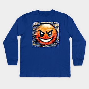 Cartoon Smiling Face Kids Long Sleeve T-Shirt